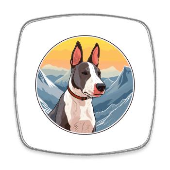 Miniatur Bullterrier Hunderasse Cartoon Kawaii Wa - Viereckiger Kühlschrankmagnet - Weiß - Vorne