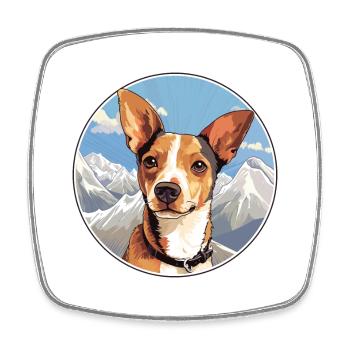 Miniature Fox Terrier chien race Cartoon Kawaii Wat - Magnet carré - blanc - Devant