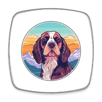 Norfolk Spaniel Hunderasse Cartoon Kawaii Watercolo - Viereckiger Kühlschrankmagnet - Weiß - Vorne
