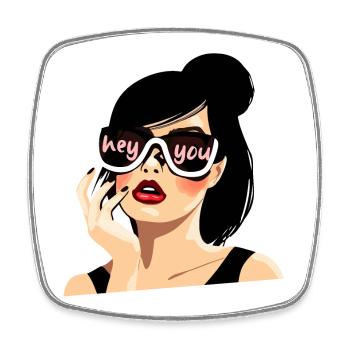 Sunglasses Style“Hey You” Illustration - Magnet carré - blanc - Devant