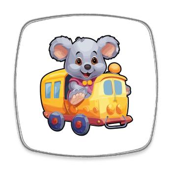 Koala Koala Bear Railroad Koala Bear Rides Railroad - Square fridge magnet - white - Front