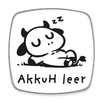 akkuh leer kuh akku lustige illustration tier - Viereckiger Kühlschrankmagnet - Weiß - Vorne