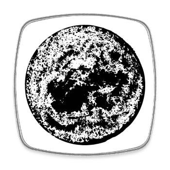 Circle | Art | Moon | True Moon Love - Square fridge magnet - white - Front