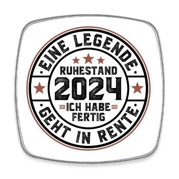 Ruhestand 2024 Eine Legende geht in Rente - Viereckiger Kühlschrankmagnet - Weiß - Vorne