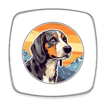 Polnische Jagdhunderasse Karikatur Kawaii Aquarell - Viereckiger Kühlschrankmagnet - Weiß - Vorne