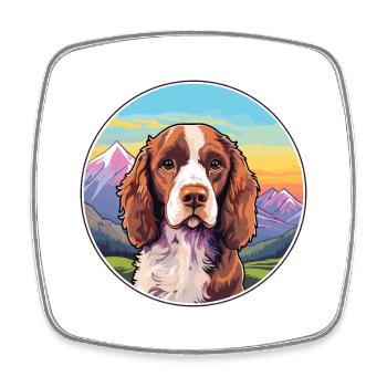 Pont Audemer Épagneul Chien Race Cartoon Kawaii Wate - Magnet carré - blanc - Devant