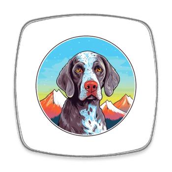 Chien d’arrêt portugais race dessin animé kawaii waterc - Magnet carré - blanc - Devant