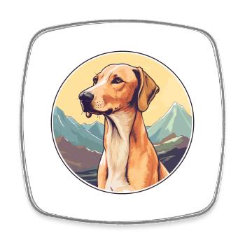 Vieux lévrier croate race de chien dessin animé Kawaii W - Magnet carré - blanc - Devant