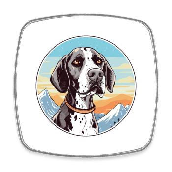 Vieux danois Pointer chien race Cartoon Kawaii Waterc - Magnet carré - blanc - Devant