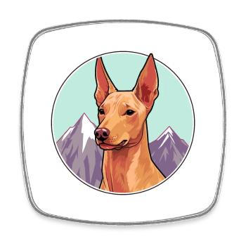 Pharao Hund Rasse Cartoon Kawaii Aquarell - Viereckiger Kühlschrankmagnet - Weiß - Vorne