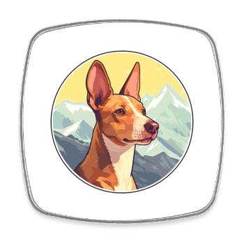 Podenco Ibicenco Race De Chien Cartoon Kawaii Watercol - Magnet carré - blanc - Devant