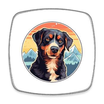 Bouvier portugais race de chien Cartoon Kawaii Waterco - Magnet carré - blanc - Devant