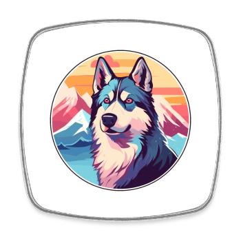 Prazsky Krysarik Dog Breed Cartoon Kawaii Watercol - Square fridge magnet - white - Front
