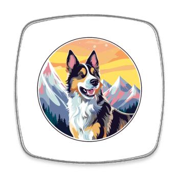 Schweizer Laufhund Hunderasse Cartoon Kawaii Waterc - Viereckiger Kühlschrankmagnet - Weiß - Vorne