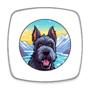 Terrier écossais race chien dessin animé Kawaii Watercol - Magnet carré - blanc - Devant