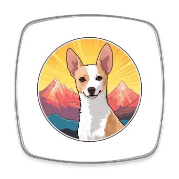 Portuguese Podengo Pequeno Dog Breed Cartoon Kawai - Square fridge magnet - white - Front