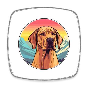 Rhodesian Ridgeback Dog Breed Cartoon Kawaii Water - Square fridge magnet - white - Front