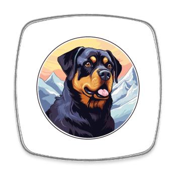 Rottweiler Hunderasse Cartoon Kawaii Aquarell - Viereckiger Kühlschrankmagnet - Weiß - Vorne