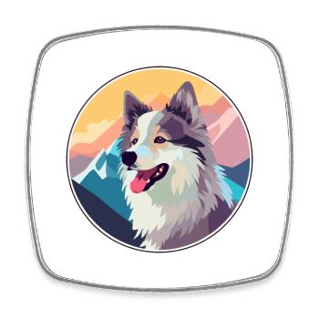 Sabueso Fino Colombiano race de chien dessin animé Kawaii W - Magnet carré - blanc - Devant