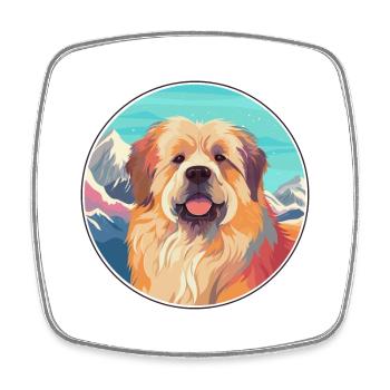 Sarplaninac Hunderasse Karikatur Kawaii Aquarell - Viereckiger Kühlschrankmagnet - Weiß - Vorne
