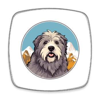 Berger des Pyrénées race de chien Cartoon Kawaii Waterco - Magnet carré - blanc - Devant