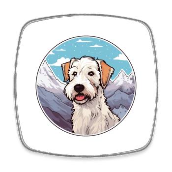 Sealyham Terrier Dog Breed Cartoon Kawaii Watercol - Square fridge magnet - white - Front