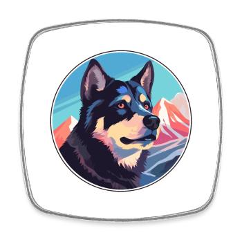 Sud russe Ovcharka chien race dessin animé kawaii wa - Magnet carré - blanc - Devant