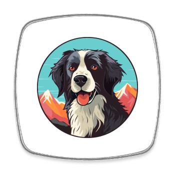 Stabyhoun chien race dessin animé Kawaii aquarelle - Magnet carré - blanc - Devant