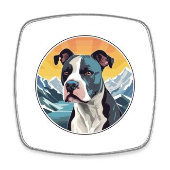 Staffordshire Bullterrier Hunderasse Karikatur Kawai - Viereckiger Kühlschrankmagnet - Weiß - Vorne
