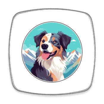 Slovensky Cuvac race de chien dessin animé kawaii watercolo - Magnet carré - blanc - Devant