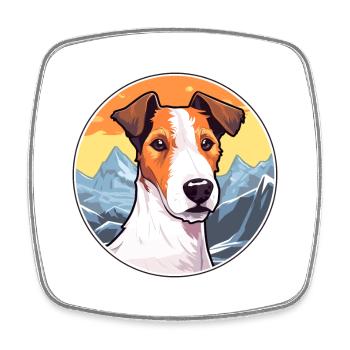 Glatter Foxterrier Hunderasse Cartoon Kawaii Waterc - Viereckiger Kühlschrankmagnet - Weiß - Vorne
