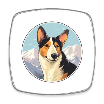 Glatter Collie Hund Rasse Cartoon Kawaii Aquarell - Viereckiger Kühlschrankmagnet - Weiß - Vorne