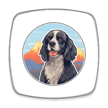Spaniel Hunderasse Cartoon Kawaii Aquarell - Viereckiger Kühlschrankmagnet - Weiß - Vorne