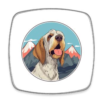 Spinone Italiano race de chien dessin animé kawaii watercol - Magnet carré - blanc - Devant