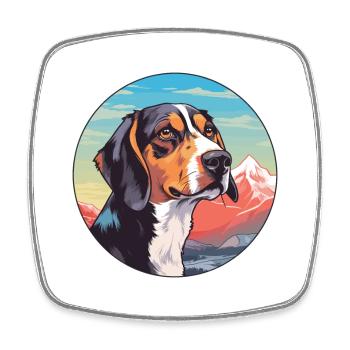 Chien tricolore sibérien race de chien Cartoon Kawaii W - Magnet carré - blanc - Devant