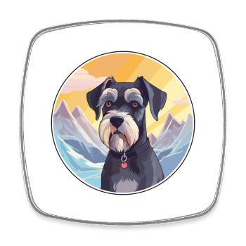 Standard Schnauzer Hunderasse Cartoon Kawaii Waterc - Viereckiger Kühlschrankmagnet - Weiß - Vorne