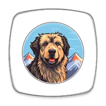 Tahltan Bear Dog Breed Cartoon Kawaii Watercolor - Square fridge magnet - white - Front