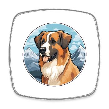 Schäferhund Rasse Karikatur Kawaii Aquarell - Viereckiger Kühlschrankmagnet - Weiß - Vorne