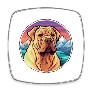 Shar Pei Hunderasse Cartoon Kawaii Aquarell - Viereckiger Kühlschrankmagnet - Weiß - Vorne