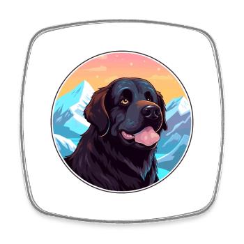 Seskar Seal Hund Rasse Cartoon Kawaii Aquarell - Viereckiger Kühlschrankmagnet - Weiß - Vorne