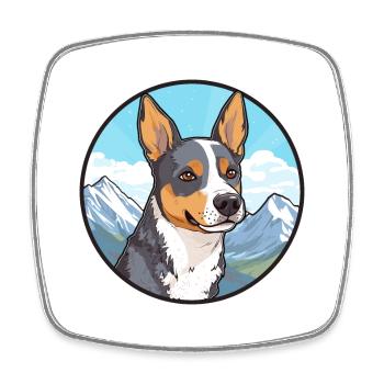 St Miguel Cattle Dog Rasse Cartoon Kawaii Watercol - Viereckiger Kühlschrankmagnet - Weiß - Vorne