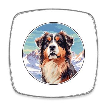 Taigan Kyrgyz Taighany Dog Breed Cartoon Kawaii Wa - Square fridge magnet - white - Front