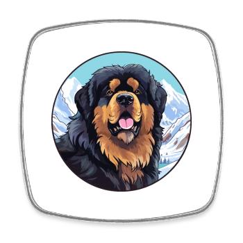 Tibetischer Mastiff Hunderasse Cartoon Kawaii Watercolo - Viereckiger Kühlschrankmagnet - Weiß - Vorne