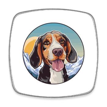 Vanjari Hound Dog Breed Cartoon Kawaii Watercolor - Square fridge magnet - white - Front