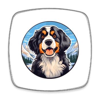 Wetterhoun Hunderasse Karikatur Kawaii Aquarell - Viereckiger Kühlschrankmagnet - Weiß - Vorne
