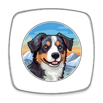 Walisischer Schäferhund Hund Rasse Cartoon Kawaii Aquarell - Viereckiger Kühlschrankmagnet - Weiß - Vorne