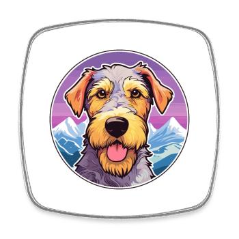 Airedale Terrier Hunderasse Karikatur Kawaii Watercol - Viereckiger Kühlschrankmagnet - Weiß - Vorne