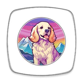 American Cocker Spaniel chien race Cartoon Kawaii W - Magnet carré - blanc - Devant