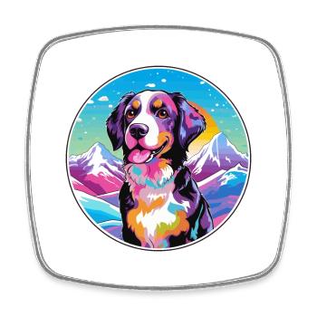 Ariegeois race de chien dessin animé kawaii aquarelle - Magnet carré - blanc - Devant