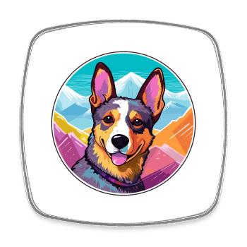 Bouvier australien race Cartoon Kawaii Waterco - Magnet carré - blanc - Devant